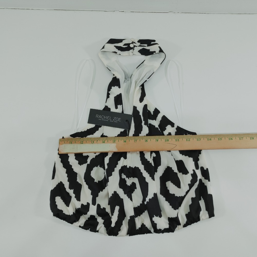 Rachel Zoe Halter Top Sleeveless Blouse Animal Print Party Size S - Picture 5 of 8
